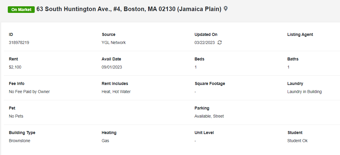 63 South Huntington Ave. - Jamaica Plain