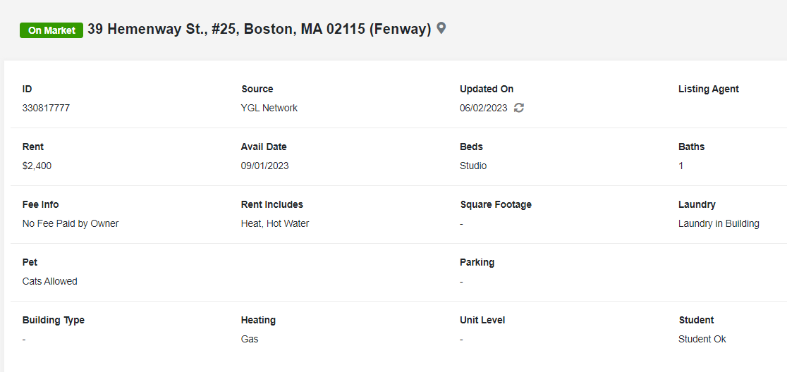 39 Hemenway St. - Fenway